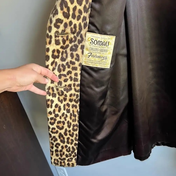 🐆1960’s Vintage Fairmoor Somali Faux Fur Leopard Coat with belt Safari Coat - Picture 9 of 16